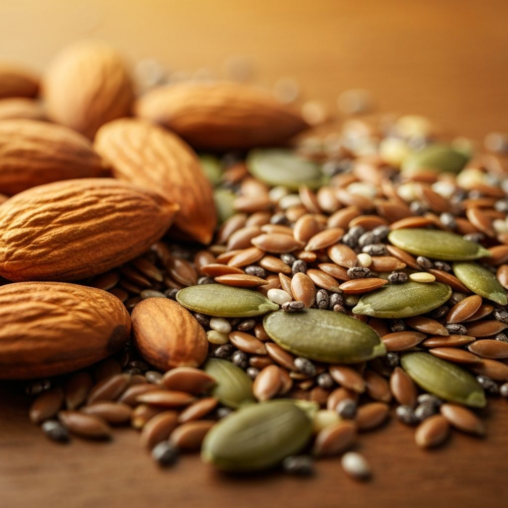 Almonds and mineral-rich seeds
